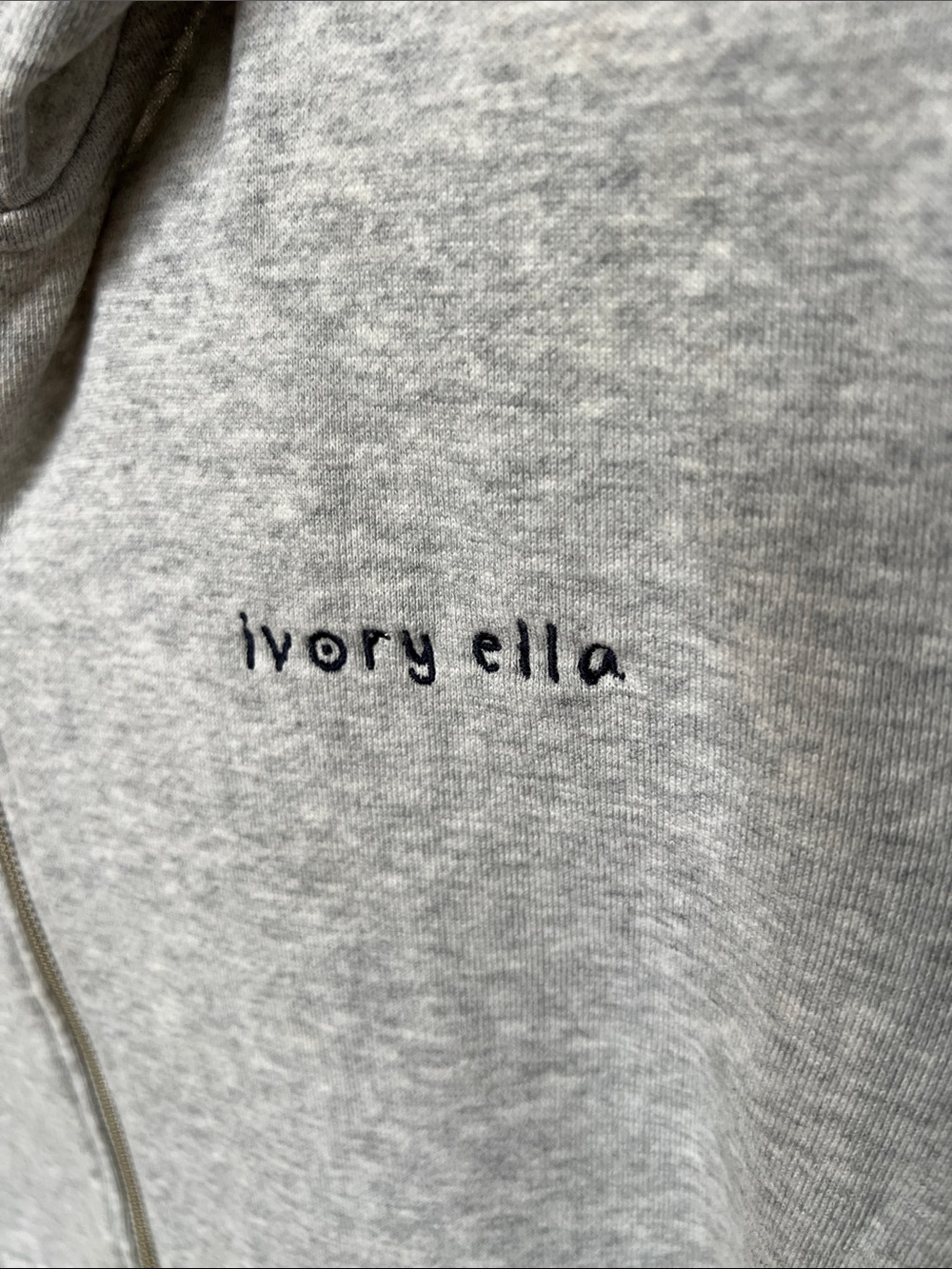 Ivory Ella full zip graphic hoodie distressed unfinished hems organic cotton M - Picture 4 of 10